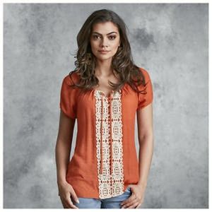 😺SOLD😺 K. Jordan Orange Peasant Blouse in XL